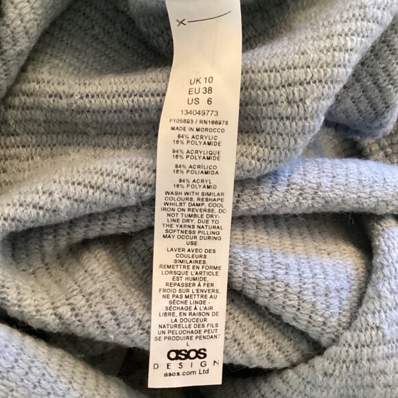 ASOS Design Womens Maxi Dress Size 6 NWOT Boucle Sleeveless Extreme Roll Blue - Picture 13 of 13